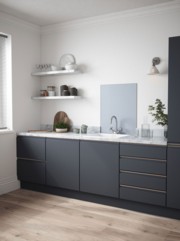 Cool Blue Self-Adhesive Glass Splashback
