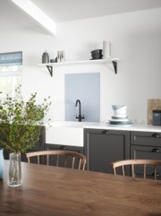Cool Blue Self-Adhesive Glass Splashback