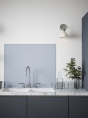 Cool Blue Self-Adhesive Glass Splashback