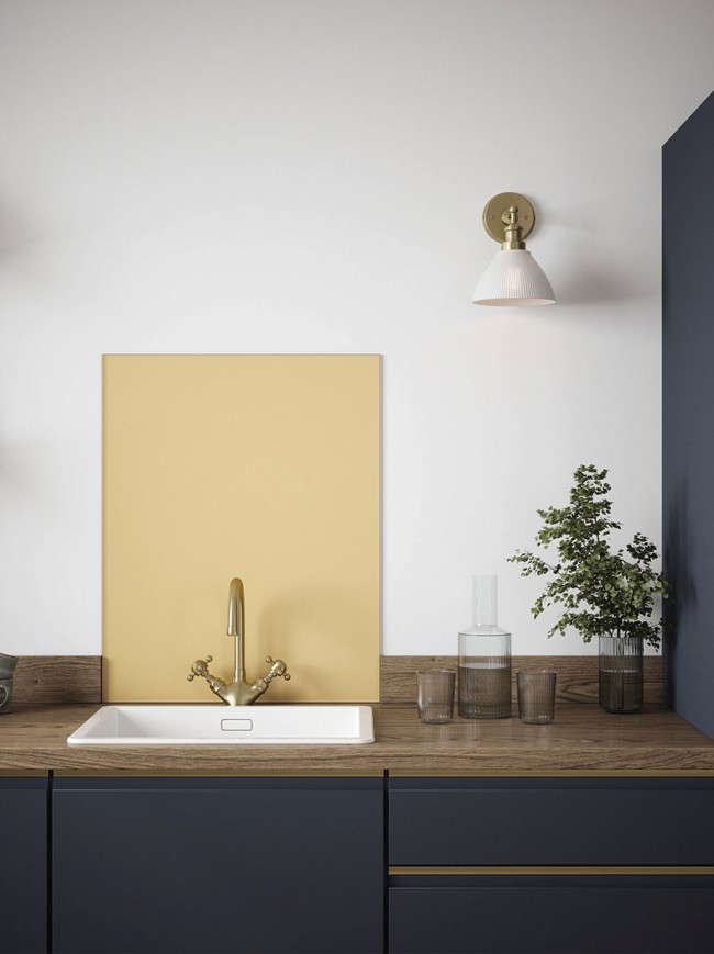 Flax Yellow Self-Adhesive Glass Splashback