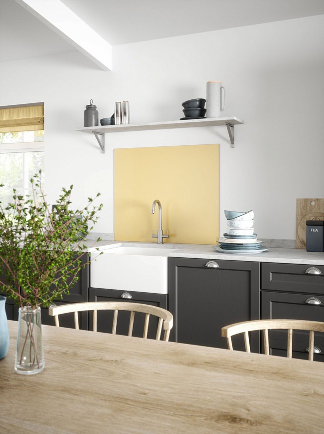 Flax Yellow Self-Adhesive Glass Splashback