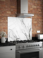 Carrara Marble Self-Adhesive Glass Splashback