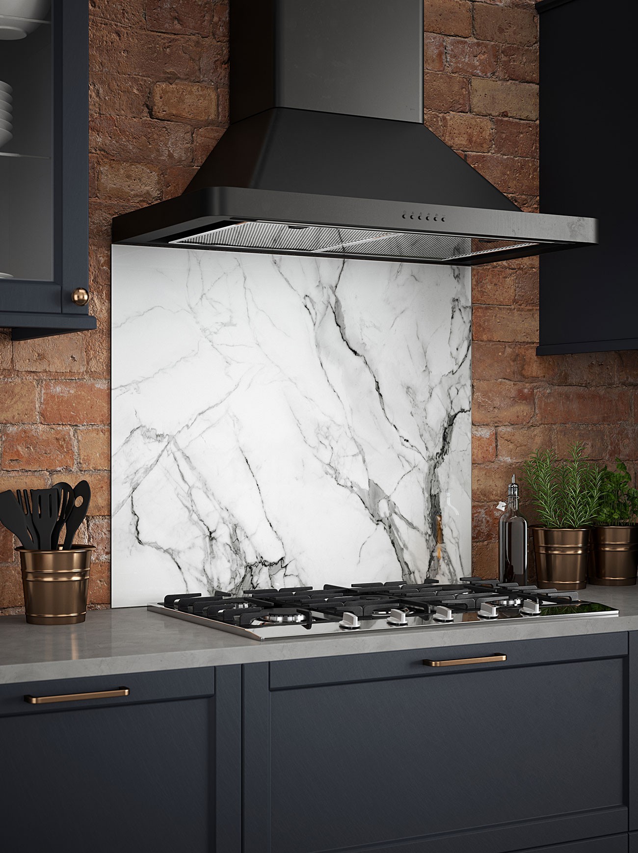 Carrara Marble Self-Adhesive Glass Splashback | Splashback