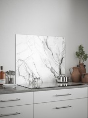 Carrara Marble Self-Adhesive Glass Splashback
