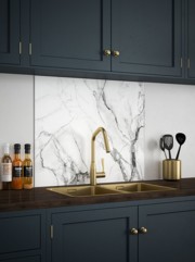 Carrara Marble Self-Adhesive Glass Splashback