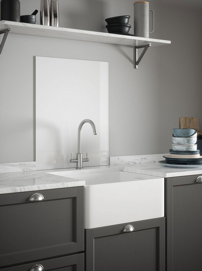 Ice White Sparkle Self-Adhesive Glass Splashback