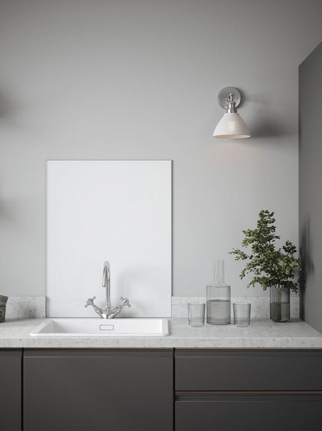 Ice White Sparkle Self-Adhesive Glass Splashback