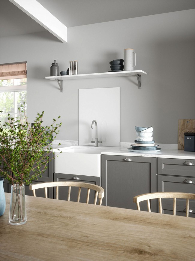 Ice White Sparkle Self-Adhesive Glass Splashback