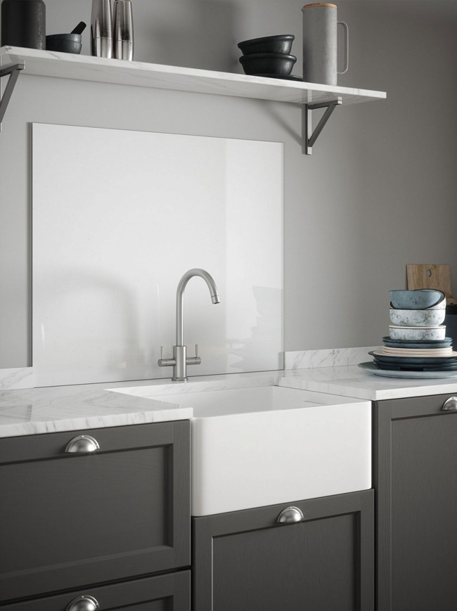 Ice White Sparkle Self-Adhesive Glass Splashback