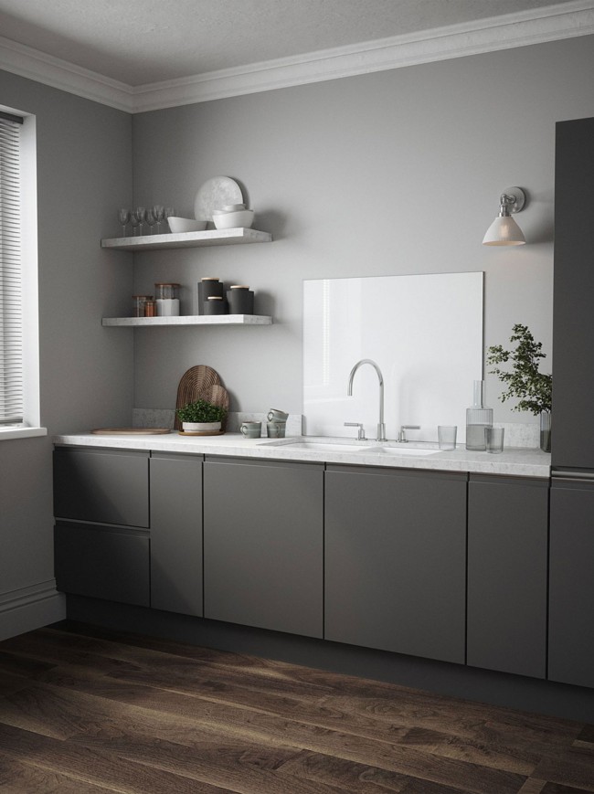 Ice White Sparkle Self-Adhesive Glass Splashback