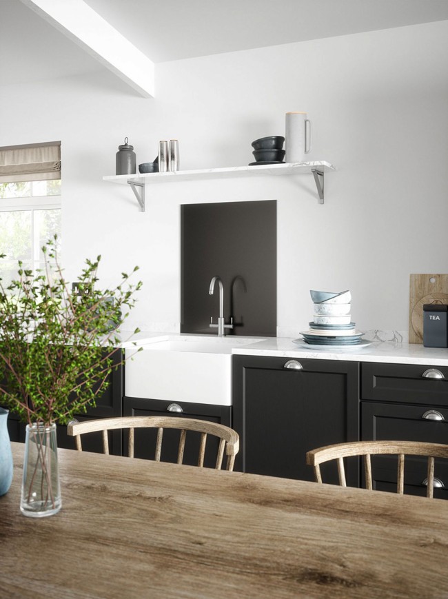 Metallic Granite Self-Adhesive Glass Splashback