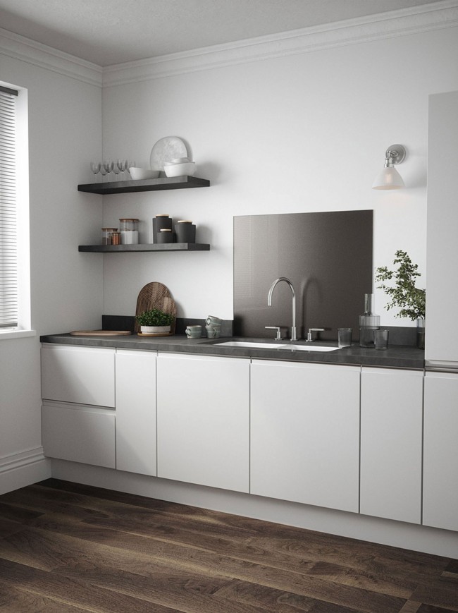 Metallic Granite Self-Adhesive Glass Splashback