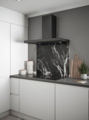 Black Marble Self-Adhesive Glass Splashback