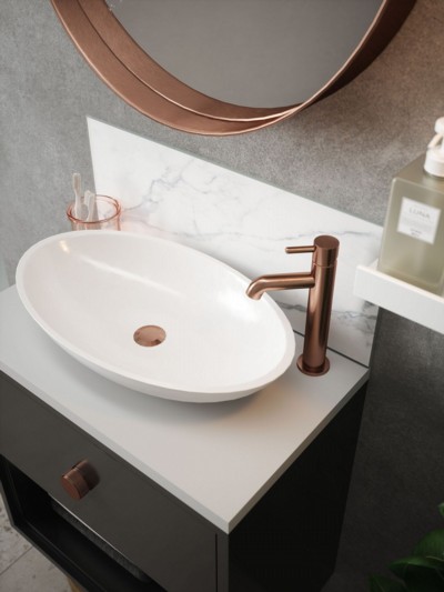 Calacatta Marble Self-Adhesive Glass Bathroom Splashback