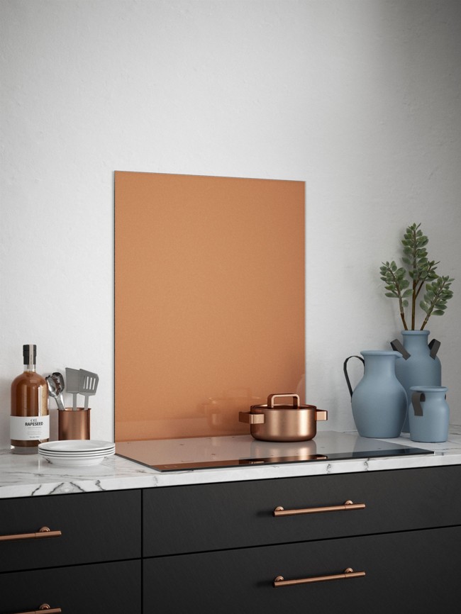 Copper Self-Adhesive Glass Splashback