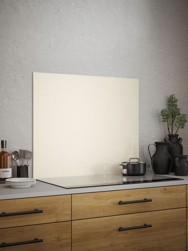 Cotton Cream Self-Adhesive Glass Splashback