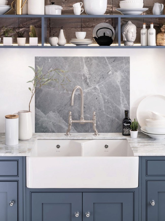 House Beautiful Pietra Grey Self-Adhesive Glass Splashback