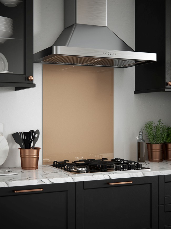 Rose Gold Self-Adhesive Glass Splashback