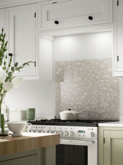 Laura Ashley Lisette Flint Self-Adhesive Glass Splashback