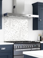 Laura Ashley Lisette White Self-Adhesive Glass Splashback