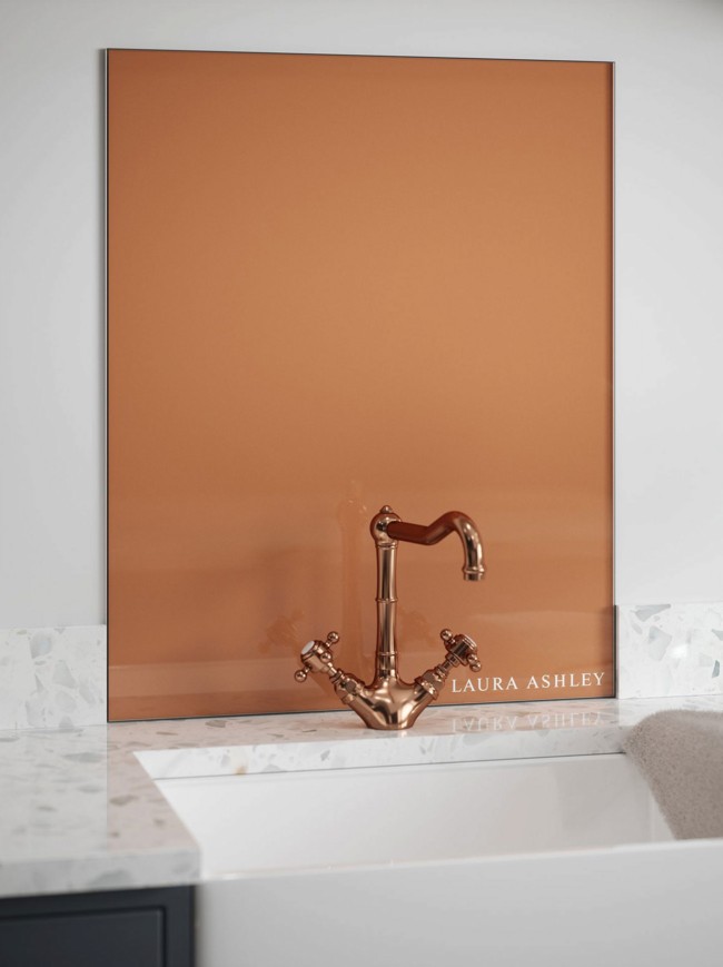 Laura Ashley Copper Self-Adhesive Glass Splashback