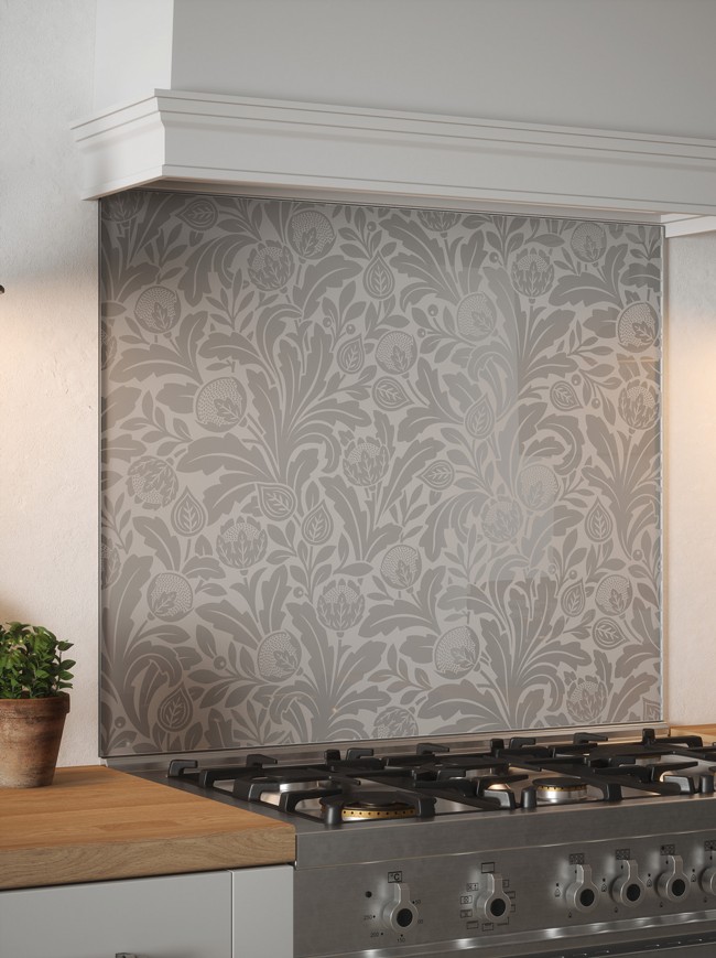 Country Living Acanthus Leaf Stone Self-Adhesive Glass Splashback