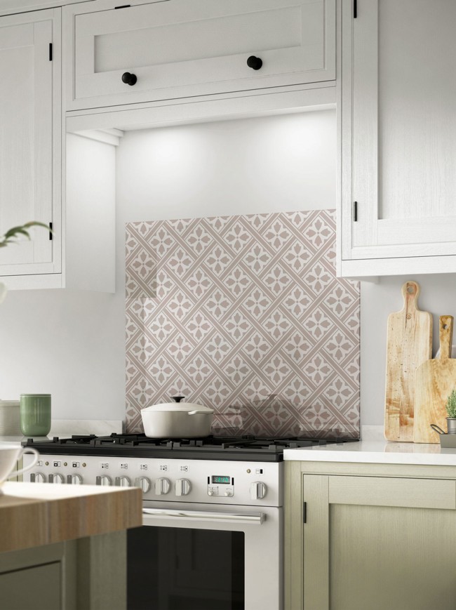 Laura Ashley Mr Jones Dove Grey Self-Adhesive Glass Splashback