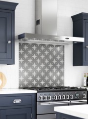 Laura Ashley Wicker Charcoal Self-Adhesive Glass Splashback