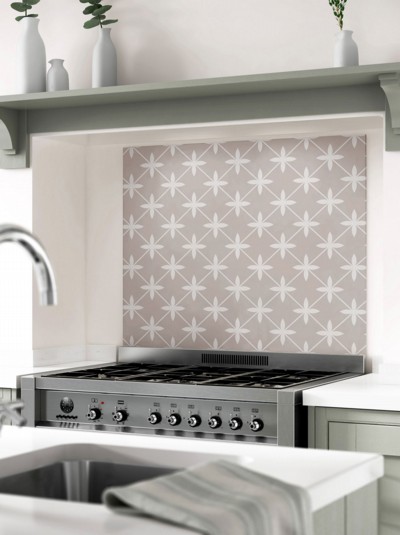 Laura Ashley Wicker Dove Grey Self-Adhesive Glass Splashback