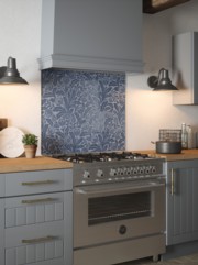 Country Living Acanthus Leaf Air Force Blue Self-Adhesive Glass Splashback