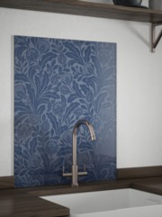 Country Living Acanthus Leaf Air Force Blue Self-Adhesive Glass Splashback