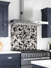 Laura Ashley Oriental Garden Charcoal Self-Adhesive Glass Splashback