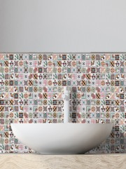 Geo Blush Mosaic Glass Tile Sheet