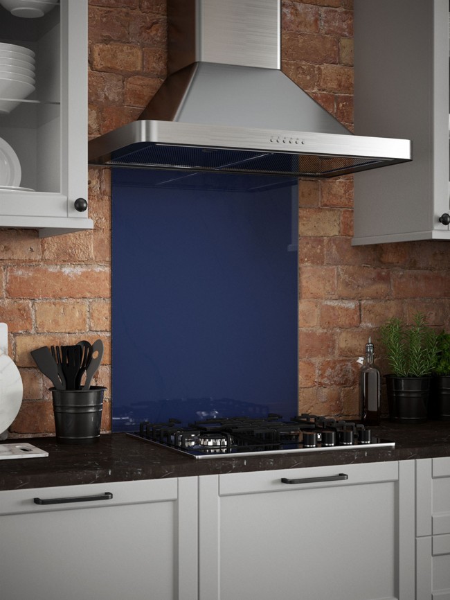 Midnight Blue Self-Adhesive Glass Splashback