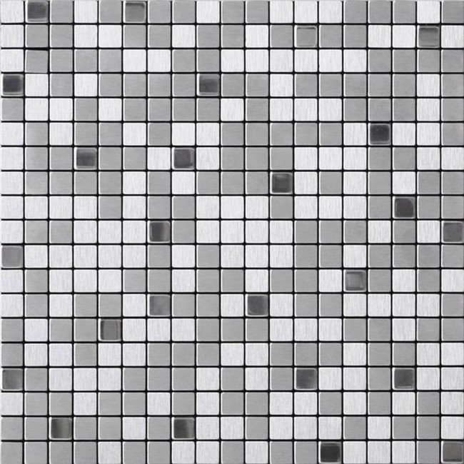 Riyadh Silver Mosaic Self-adhesive Glass Tile Sheet