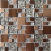Copper Luxe Mosaic Glass Tile Sheet