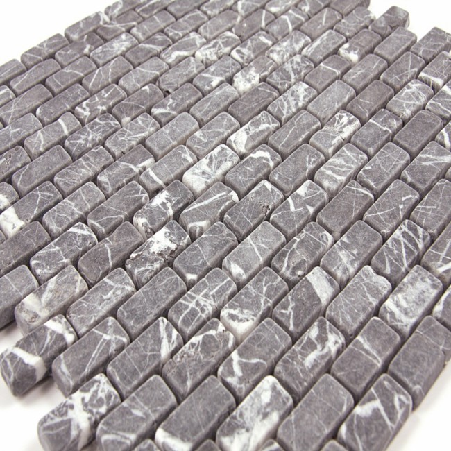 Grey Brick Mosaic Glass Tile Sheet