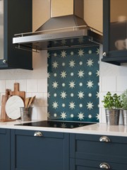 House Beautiful Jasper Indigo Self-Adhesive Glass Splashback