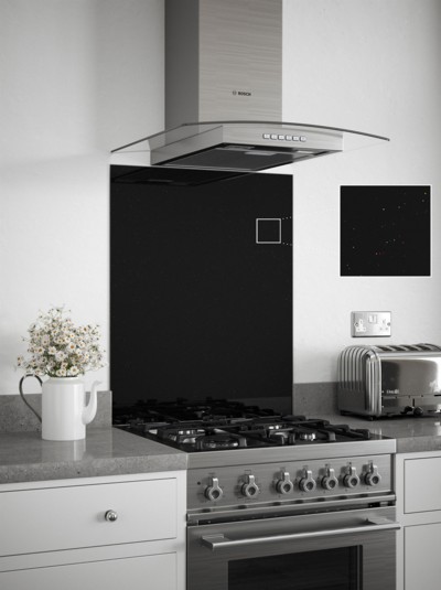 Black Sparkle Self-Adhesive Glass Splashback