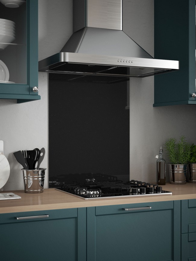 Black Sparkle Self-Adhesive Glass Splashback