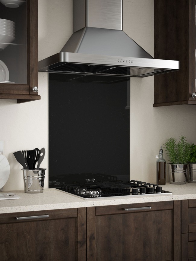 Black Sparkle Self-Adhesive Glass Splashback