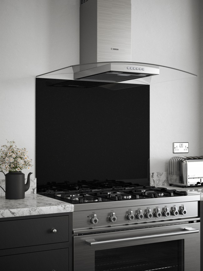 Black Sparkle Self-Adhesive Glass Splashback